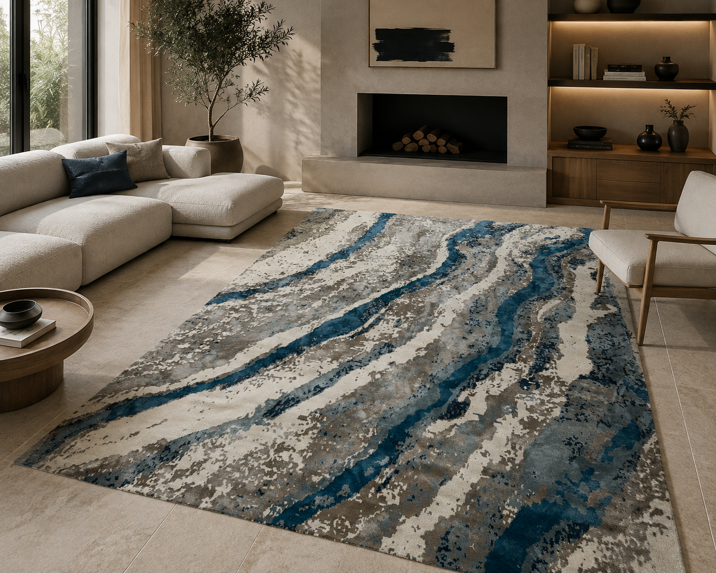 Handcrafted rug in an artisan workspace